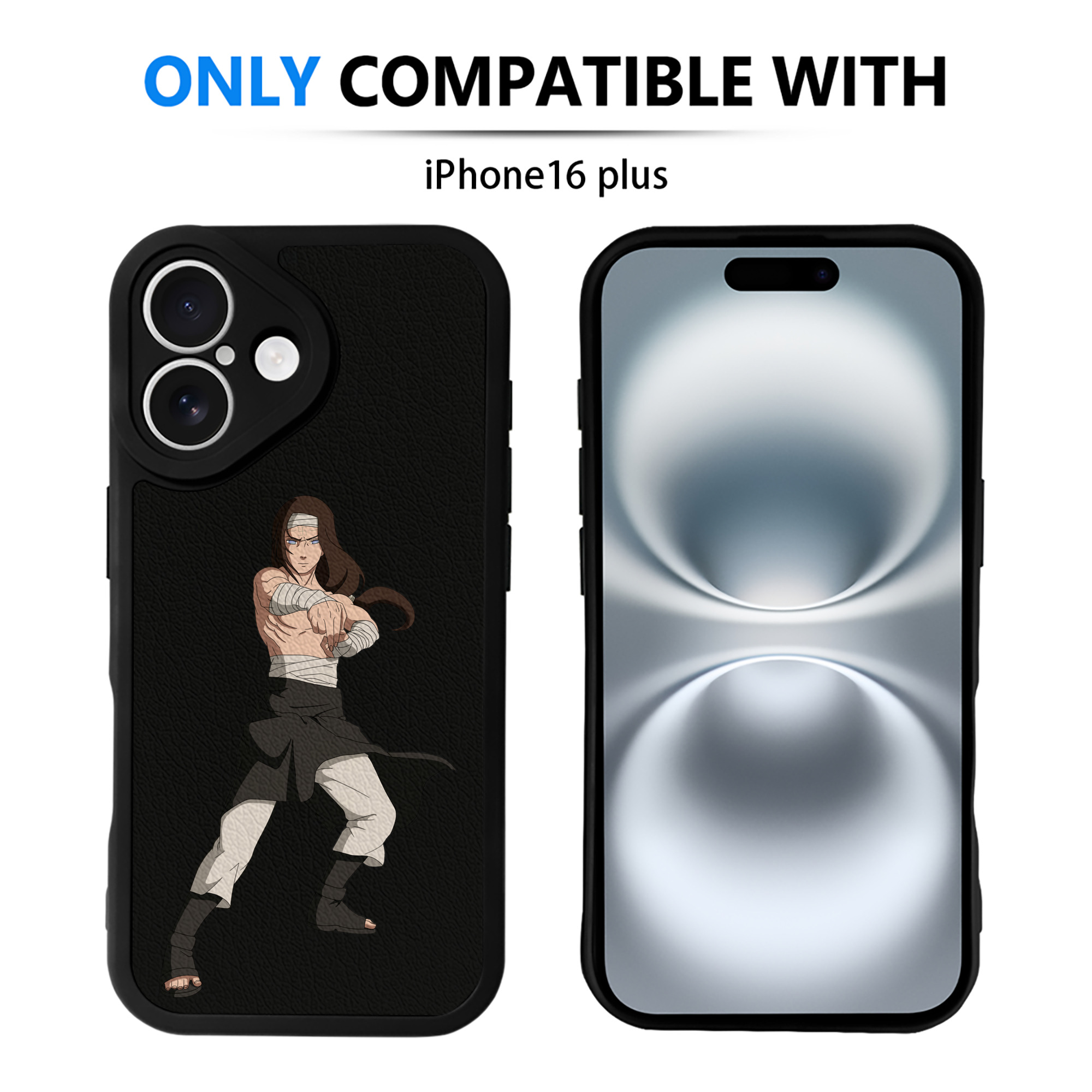 （画像用） NARUTO -ナルト- 日向ネジ Hyūga Neji 【iPhone 16シリーズ対応】シリコンスマホケース（レザー調） 材質：シリコン